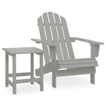 HKH Cadeira de Jardim Adirondack com Mesa Madeira de Abeto - Cinzento
