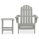 HKH Cadeira de Jardim Adirondack com Mesa Madeira de Abeto - Cinzento
