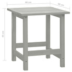 HKH Cadeira de Jardim Adirondack com Mesa Madeira de Abeto - Cinzento