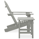 HKH Cadeira de Jardim Adirondack com Mesa Madeira de Abeto - Cinzento