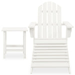HKH Cadeira de Jardim Adirondack C/ Otomano e Mesa Abeto - Branco