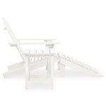 HKH Cadeira de Jardim Adirondack C/ Otomano e Mesa Abeto - Branco