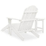 HKH Cadeira de Jardim Adirondack C/ Otomano e Mesa Abeto - Branco