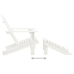 HKH Cadeira de Jardim Adirondack C/ Otomano e Mesa Abeto - Branco