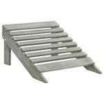 HKH Cadeira de Jardim Adirondack C/ Otomano e Mesa Abeto - Cinzento