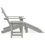 HKH Cadeira de Jardim Adirondack C/ Otomano e Mesa Abeto - Cinzento