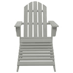 HKH Cadeira de Jardim Adirondack C/ Otomano e Mesa Abeto - Cinzento