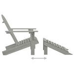 HKH Cadeira de Jardim Adirondack C/ Otomano e Mesa Abeto - Cinzento