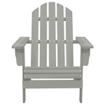 HKH Cadeira de Jardim Adirondack C/ Otomano e Mesa Abeto - Cinzento