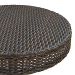 HKH 5 Pcs Conjunto de Bar P/ Jardim com Almofadões Vime Pe Castanho - Marrom