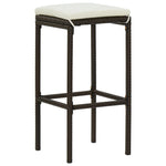 HKH 5 Pcs Conjunto de Bar P/ Jardim com Almofadões Vime Pe Castanho - Marrom