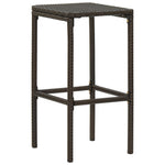 HKH 5 Pcs Conjunto de Bar P/ Jardim com Almofadões Vime Pe Castanho - Marrom