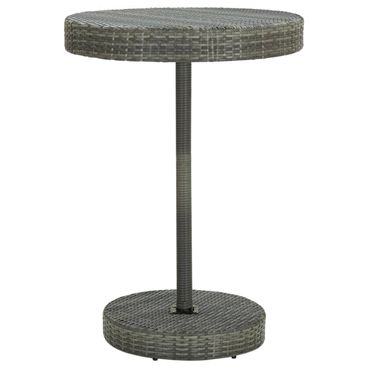 HKH 5 Pcs Conjunto de Bar P/ Jardim C/ Almofadões Vime Pe - Cinzento