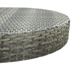 HKH 5 Pcs Conjunto de Bar P/ Jardim C/ Almofadões Vime Pe - Cinzento
