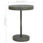 HKH 5 Pcs Conjunto de Bar P/ Jardim C/ Almofadões Vime Pe - Cinzento