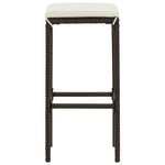 HKH 5 Pcs Conjunto de Bar P/ Jardim com Almofadões Vime Pe Castanho - Marrom