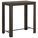 HKH 5 Pcs Conjunto de Bar P/ Jardim com Almofadões Vime Pe Castanho - Marrom