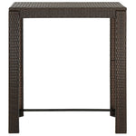 HKH 5 Pcs Conjunto de Bar P/ Jardim com Almofadões Vime Pe Castanho - Marrom