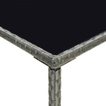 HKH 3 Pcs Conjunto de Bar P/ Jardim C/ Almofadões Vime Pe Cinzento - Cinzeto
