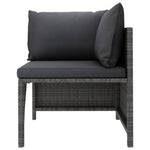 HKH 6 Pcs Conjunto Lounge de Jardim C/ Almofadões Vime Pe - Cinzento