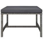 HKH 6 Pcs Conjunto Lounge de Jardim C/ Almofadões Vime Pe - Cinzento