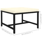 HKH 5 Pcs Conjunto Lounge de Jardim C/ Almofadões Vime Pe - Preto