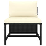 HKH 6 Pcs Conjunto Lounge de Jardim C/ Almofadões Vime Pe - Preto