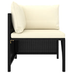 HKH 6 Pcs Conjunto Lounge de Jardim C/ Almofadões Vime Pe - Preto