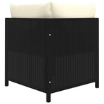 HKH 6 Pcs Conjunto Lounge de Jardim C/ Almofadões Vime Pe - Preto