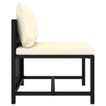 HKH 6 Pcs Conjunto Lounge de Jardim C/ Almofadões Vime Pe - Preto