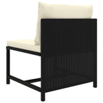 HKH 6 Pcs Conjunto Lounge de Jardim C/ Almofadões Vime Pe - Preto