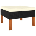 HKH 5 Pcs Conjunto Lounge de Jardim C/ Almofadões Vime Pe - Preto