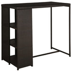 HKH 5 Pcs Conjunto de Bar P/ Jardim com Almofadões Vime Pe Castanho - Marrom