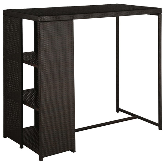 HKH 5 Pcs Conjunto de Bar P/ Jardim com Almofadões Vime Pe Castanho - Marrom
