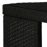 HKH 5 Pcs Conjunto de Bar P/ Jardim C/ Almofadões Vime Pe - Preto