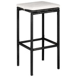 HKH 5 Pcs Conjunto de Bar P/ Jardim C/ Almofadões Vime Pe - Preto