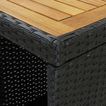 HKH 5 Pcs Conjunto de Bar P/ Jardim C/ Almofadões Vime Pe - Preto