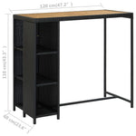 HKH 5 Pcs Conjunto de Bar P/ Jardim C/ Almofadões Vime Pe - Preto