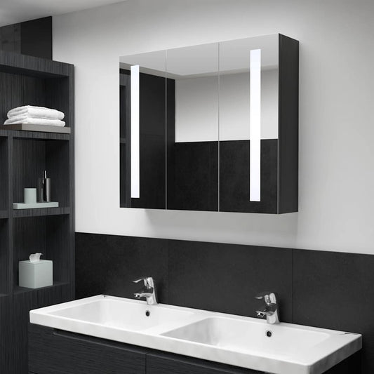 HKH Armário Espelhado para Casa de Banho com LED - 89x14x62 Cm