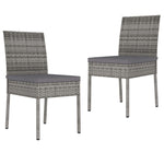 HKH 3 Pcs Conjunto de Jantar para Jardim Vime Pe - Cinzento
