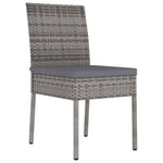 HKH 3 Pcs Conjunto de Jantar para Jardim Vime Pe - Cinzento