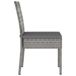 HKH 3 Pcs Conjunto de Jantar para Jardim Vime Pe - Cinzento