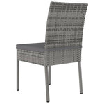 HKH 3 Pcs Conjunto de Jantar para Jardim Vime Pe - Cinzento