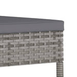 HKH 3 Pcs Conjunto de Jantar para Jardim Vime Pe - Cinzento
