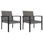 HKH 3 Pcs Conjunto de Jantar para Jardim Vime Pe Cinzento - Cinzeto