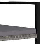 HKH 3 Pcs Conjunto de Jantar para Jardim Vime Pe Cinzento - Cinzeto
