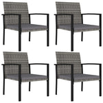 HKH Conjunto Bistrô com Almofadões 3 Pcs Vime Pe e Acácia - Preto