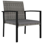 HKH Conjunto Bistrô com Almofadões 3 Pcs Vime Pe e Acácia - Preto