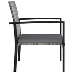 HKH Conjunto Bistrô com Almofadões 3 Pcs Vime Pe e Acácia - Preto