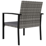 HKH Conjunto Bistrô com Almofadões 3 Pcs Vime Pe e Acácia - Preto